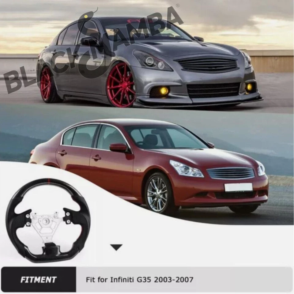 For INFINITI G35 2003-2007 Real Carbon Fiber Steering Wheel New Upgrade - Изображение 3 из 4