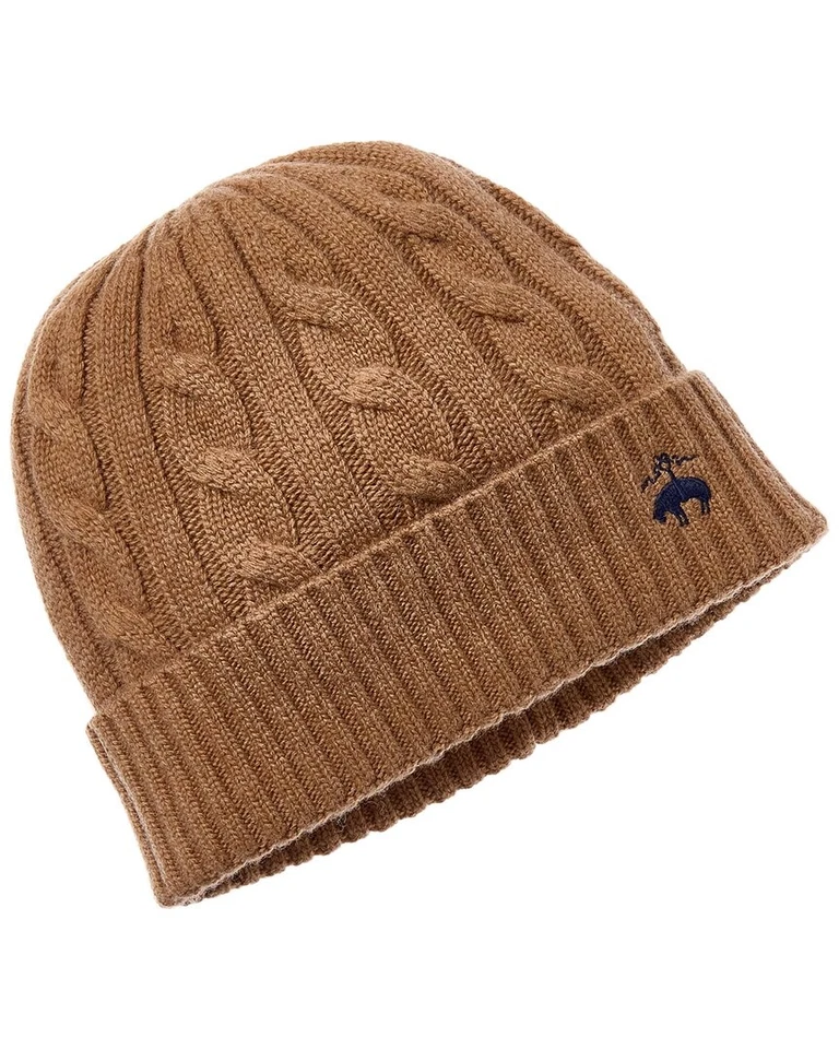 Gorro Brooks Brothers Core Cable Mezcla Lana y Cachemira Para Hombre Marrón Os