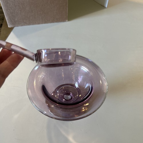 Vtg 2 Piece Purple Glass Mayonnaise Bowl, & Spoon Amethyst Depression - Picture 4 of 13