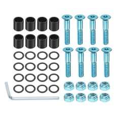 0.98" Skateboard Hardware Kit Mounting Screws Nuts Washers Bearings Blue Black