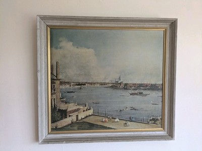 Vintage 1959 Medici Society Canaletto Print - City of London from Richmond House
