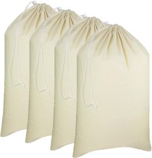 COTTON CRAFT Extra Large Laundry Bags -4 Pack Heavy Duty Durable Cotton Canvas D