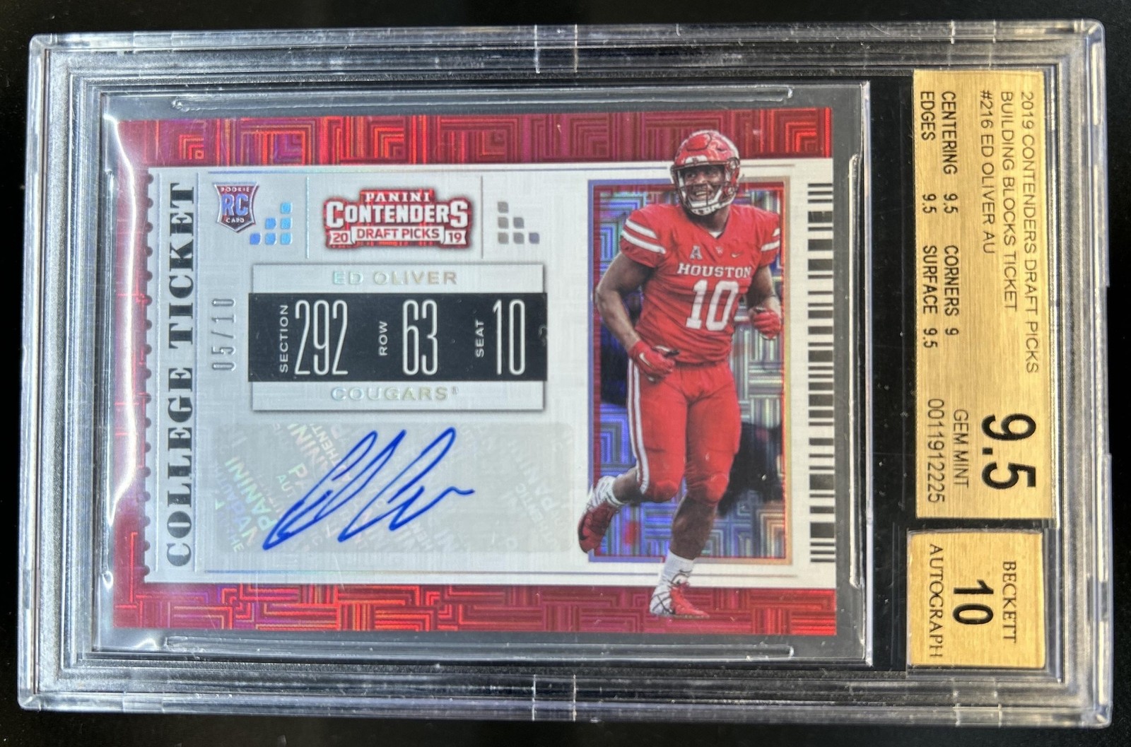 Ed Oliver Panini Prizm Draft Picks #193 Autograph