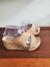 VOLATILE Women's AUGUST Sand Suade Leather Wedge Sandal sz 8