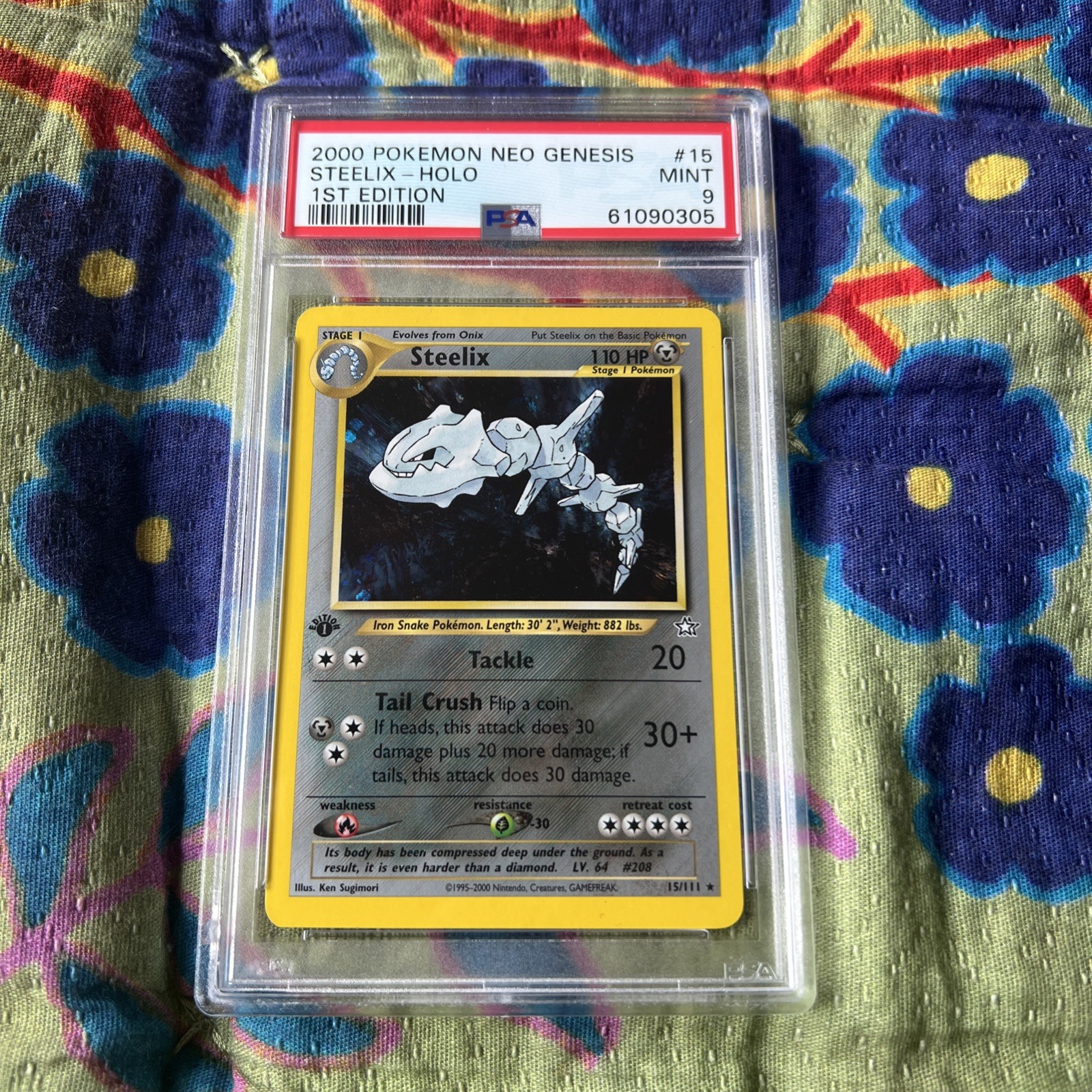 PSA 9 1st Edition Neo Genesis Steelix 15/111 Holo Rare Pokemon TCG