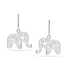 925 Sterling Silver Good Luck Elephant Pendant Stud Drop Earrings for Women 33MM