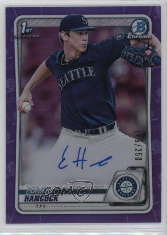 2020 Bowman Draft Chrome Picks Purple Refractor /250 Emerson Hancock Auto 1n8a