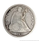 1871 Seated Liberty Eagle Silver Dollar American Coin Terrific Condition