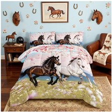 Horse Twin Comforter Set with Pillowcases