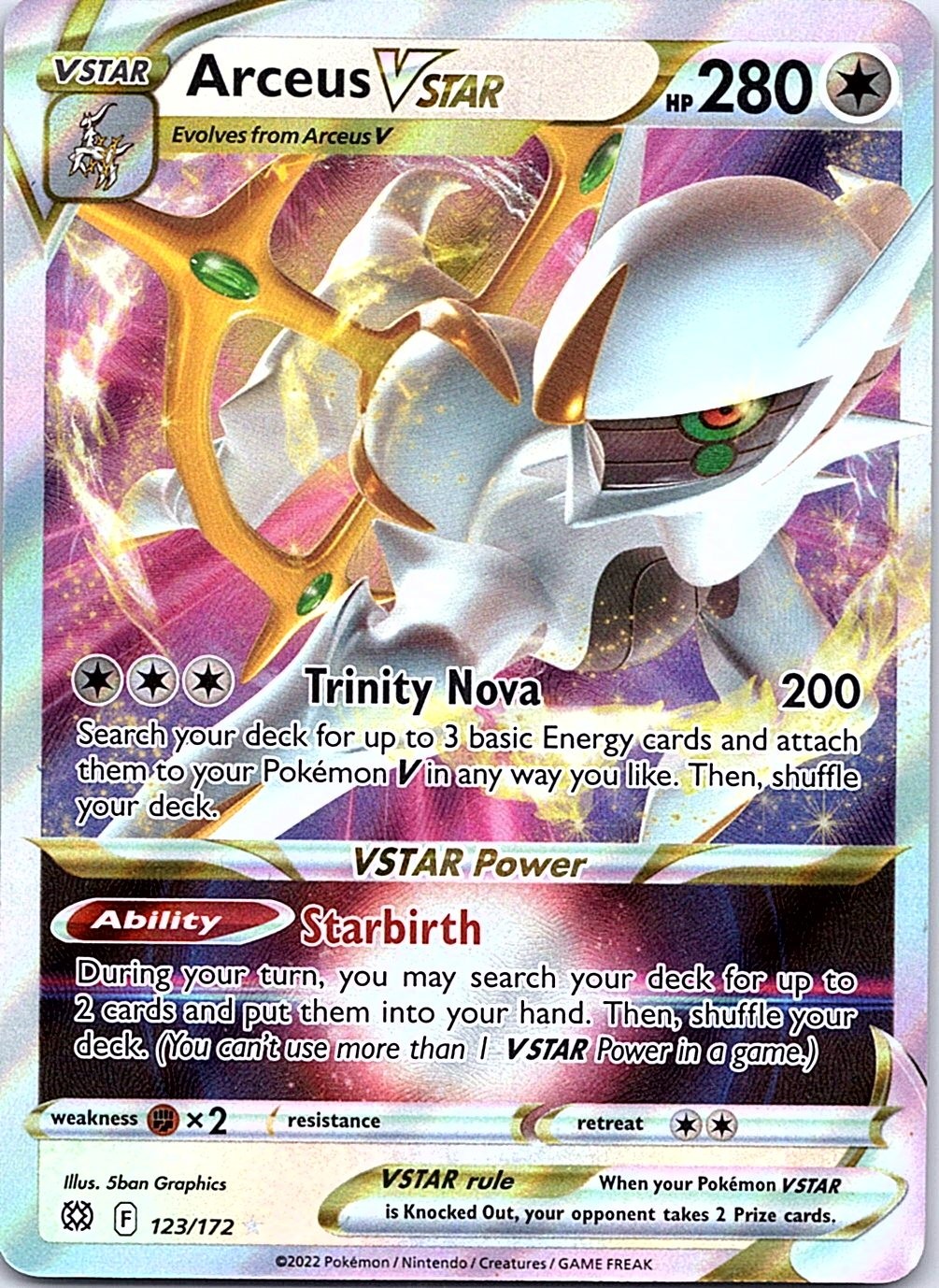 Pokemon tcg #123/172 Arceus VSTAR