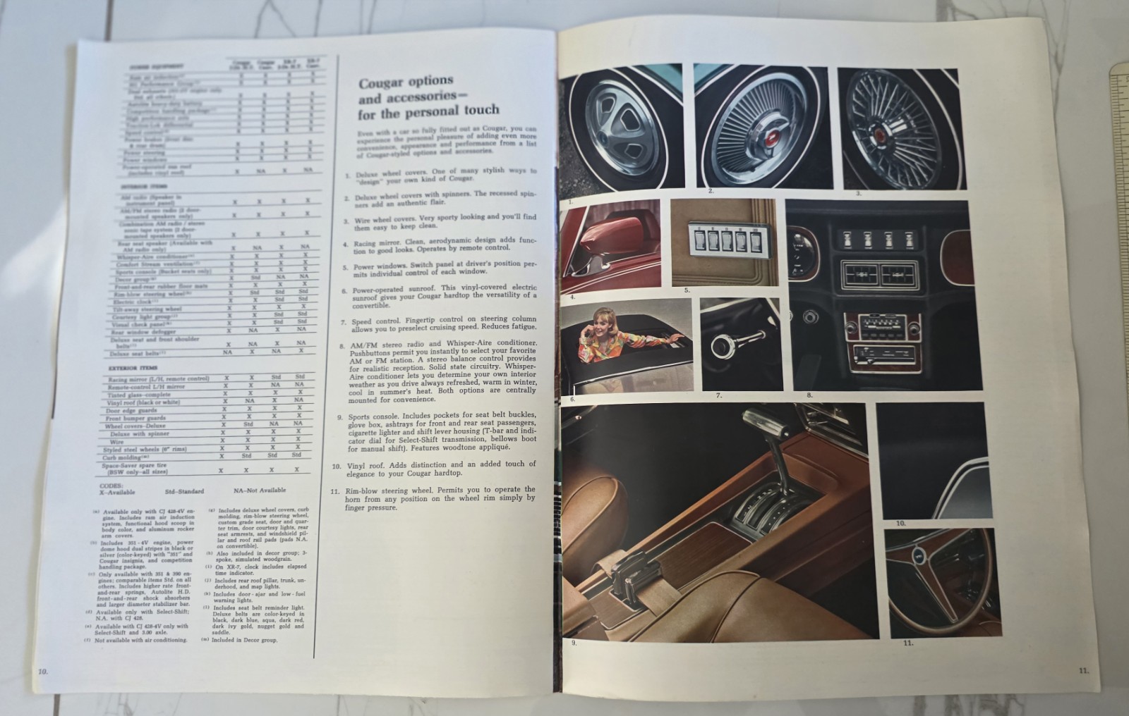 1969 Original Dealership Mercury Cougar CJ 428, XR7, CONVERTIBLE Sales Brochure thumbnail 9