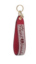 Victoria's Secret Wristlet Strap Keychain Bling Red Heart Breaker Rhinestone New