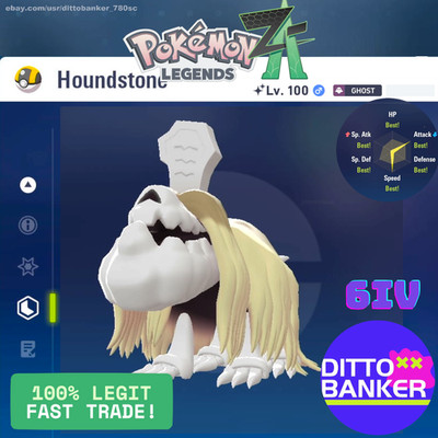 Pokemon Legends ZA   SHINY Houndstone Lv.100 Modest/6IV MAX EV Fast Trade NEW