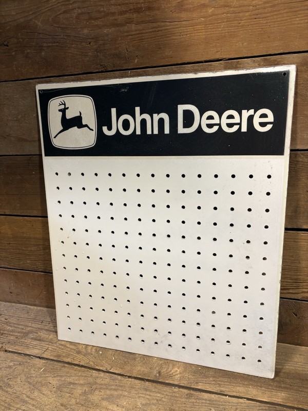 John Deere Pegboard Tool Rack Parts Sign Advertising Tractor Shop Garage Dealer