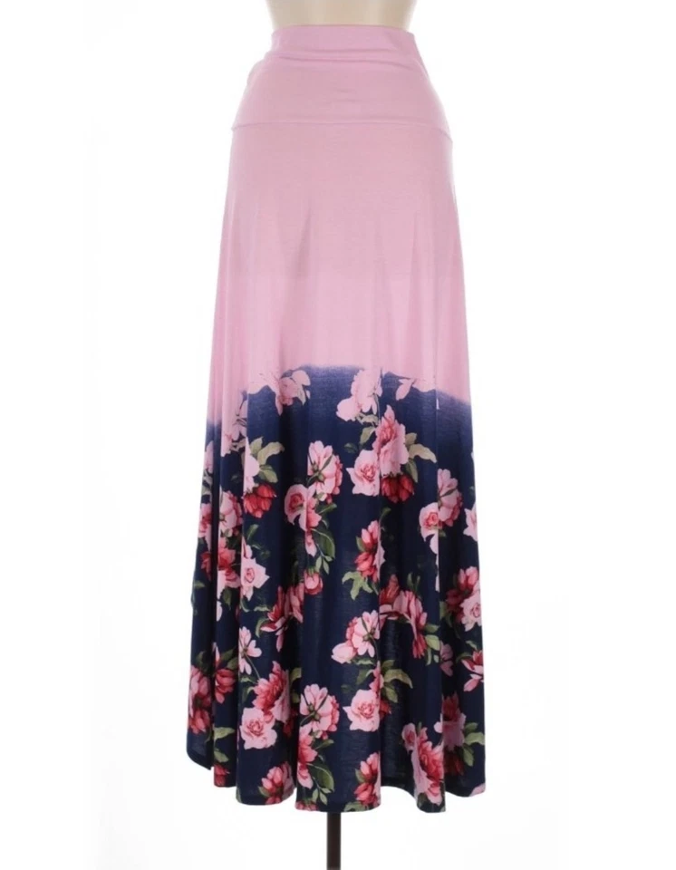 Falda LuLaRoe Olivia Rosa Floral Alta Baja M Foto 2 de 4