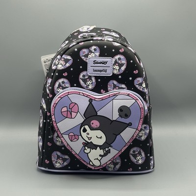 Loungefly Kuromi Stained Glass Mini Backpack Purple Black Sanrio NEW