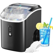 Nugget Ice Maker Countertop, Pellet Ice Machine with Self-Cleaning Function,