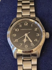 Hamilton Khaki Field Murph Automatic 38mm Black Dial Leather Strap H70405730