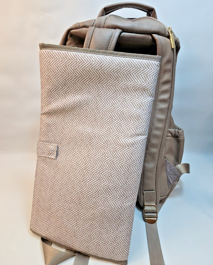 Itzy Ritzy Boss Backpack Diaper Bag Mocha Brown Cream 