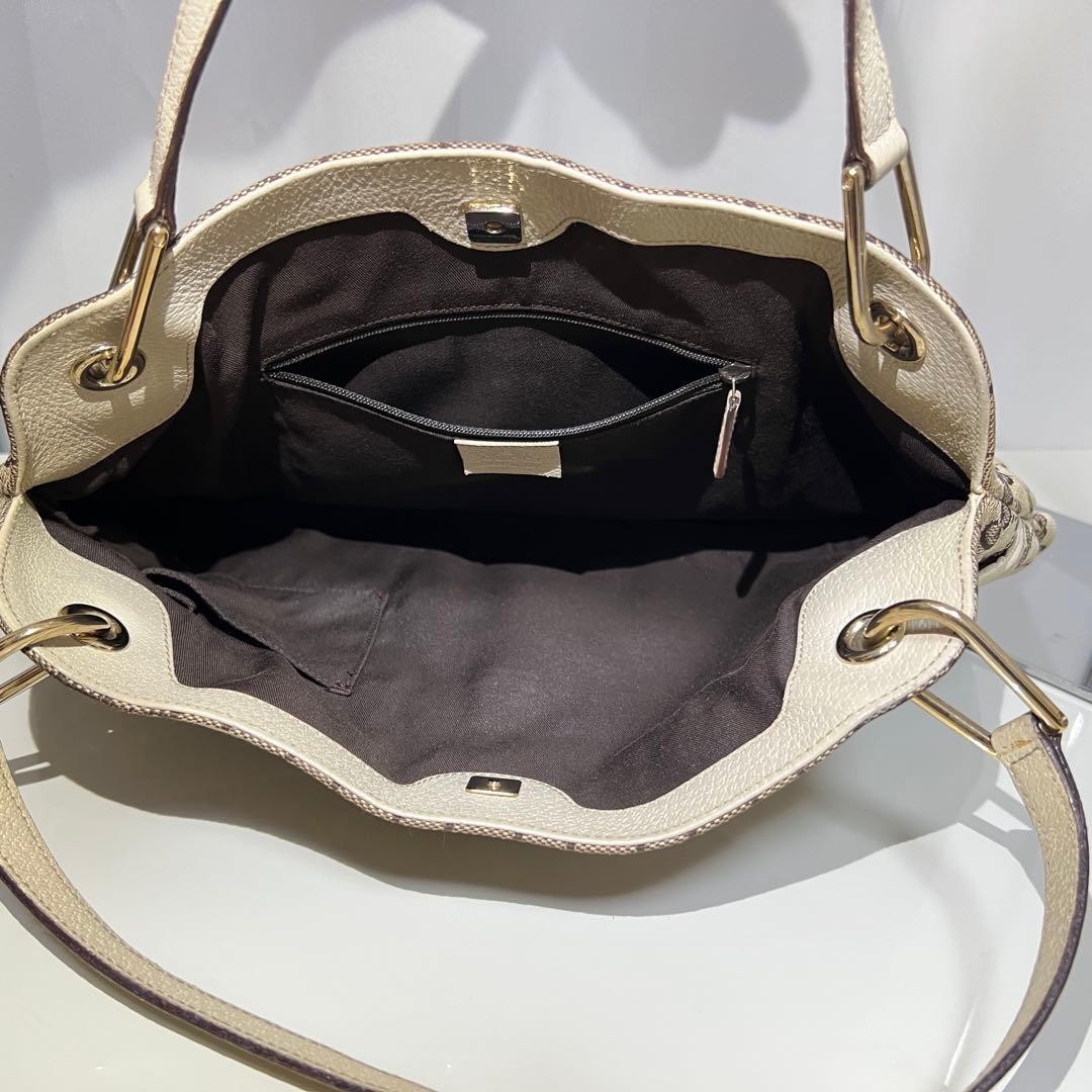 GUCCI GG Canvas Tote Bag Shoulder Bag Beige Authentic Vintage thumbnail 13