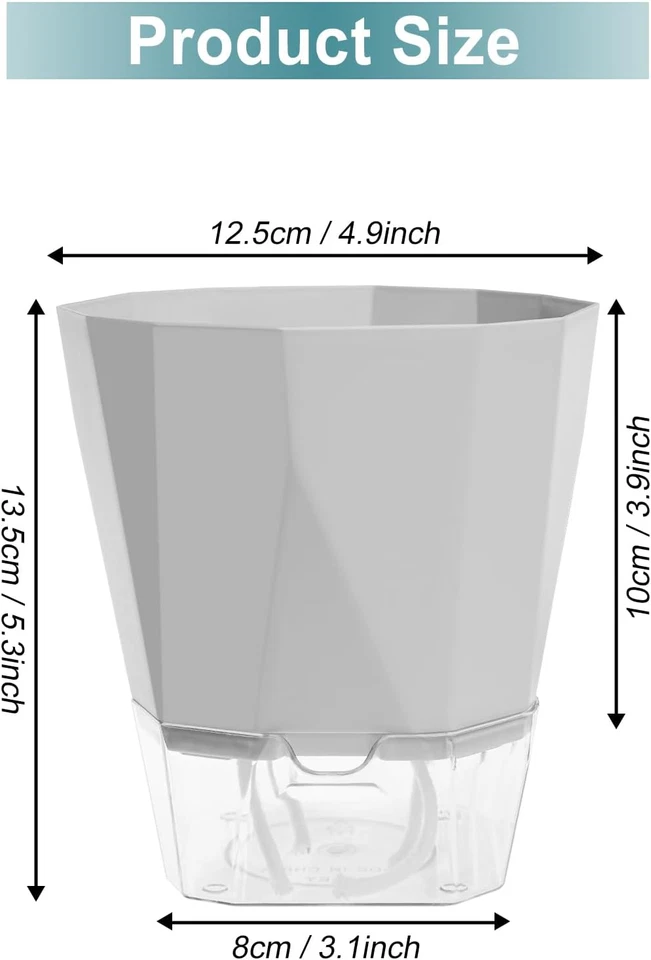 Paquete de 3 macetas de riego automático, macetas violetas africanas de 4,9 pulgadas para interior Foto 2 de 4