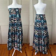 NWOT Anthropologie 100% Cotton Sika Maxi Dress/ Skirt 90’s Print Size 2