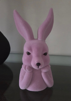 Xl Hase BüSte Denkend Flieder Samtoptik Ostern Osterdeko 30 Cm