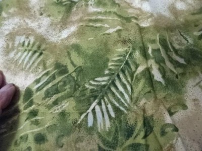 3 yds South Sea Import cotton quilt fabric-Cheri Strole-grn tonal foliage/leaves