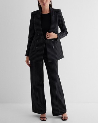 NEW EXPRESS $98 PINSTRIPE MID RISE STUDIO STRETCH TWILL EDITOR TROUSER PANTS 8