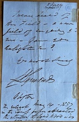 English Physician and Writer John Addington Symonds Autograph Letter