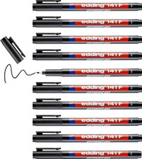 edding 141 F permanent pen - black - pack of 10 pens - for glass, plastic