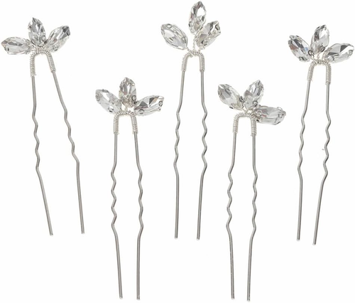 Fiore Capelli Perni Gioielli Da Sposa Con Strass Color Oro (6 Pz/pacco) Alibaba - Foto 6