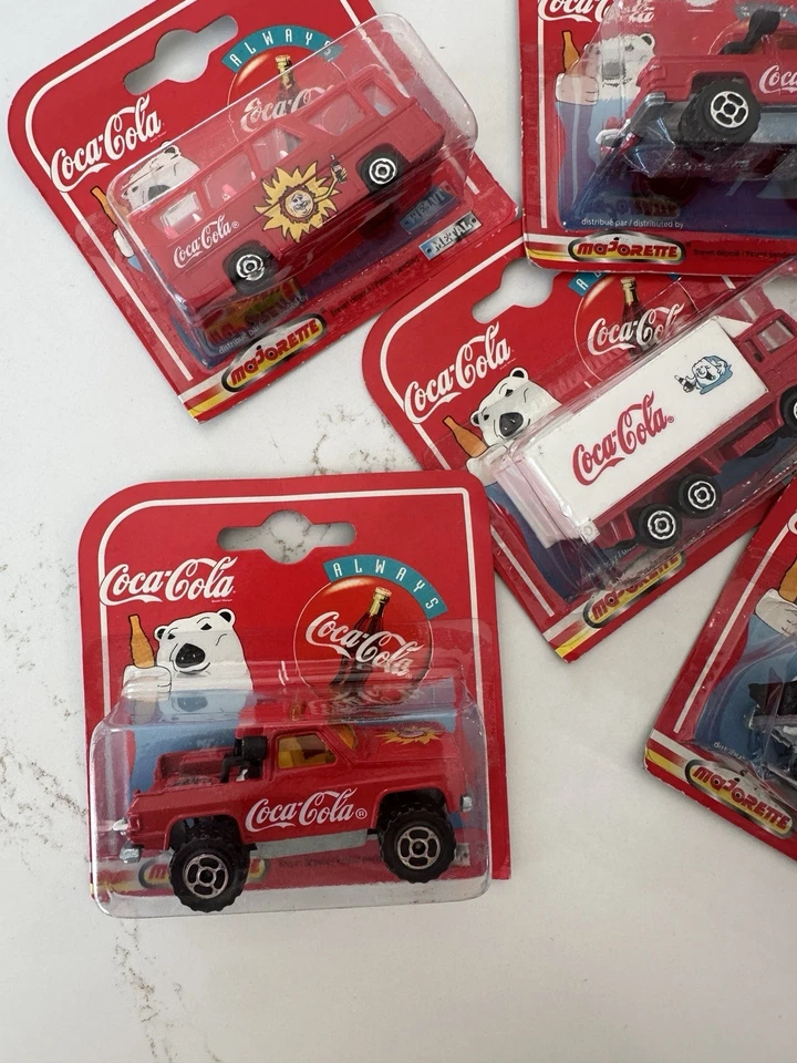 Lot Of 6 Coca Cola Coke Die Cast Cars Majorette And Hartoy - Image 2 of 3