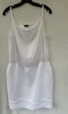 Escada White Strap Sleeveless  Sheath Dress Size L 42 Viscose