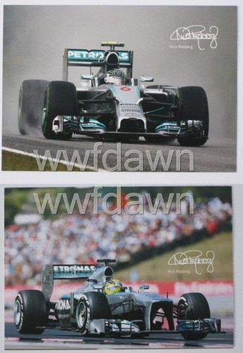 NICO ROSBERG - 2 Autogrammkarten, Sammlerkarten, Bilder 2014 Mercedes Formel 1