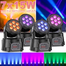 105W RGBW 7 LED Moving Head Light DMX Stage DJ Show Disco Lighting With Remote