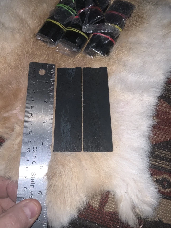 Básculas de cuchillo de hueso de camello, fabricación de cuchillos, 4,25” X 1,25” X,25”. Negro, sin rellenos Foto 3 de 4