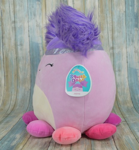 Squishmallow 16" Jeanne the Pink Octopus With Pigtails Pom Poms Squish Doo NWT - Picture 4 of 11