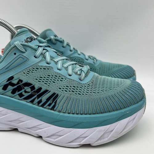 Hoka One One Bondi 7 Women Size 6 D Wide Blue Running Shoes Sneakers - Picture 2 of 17