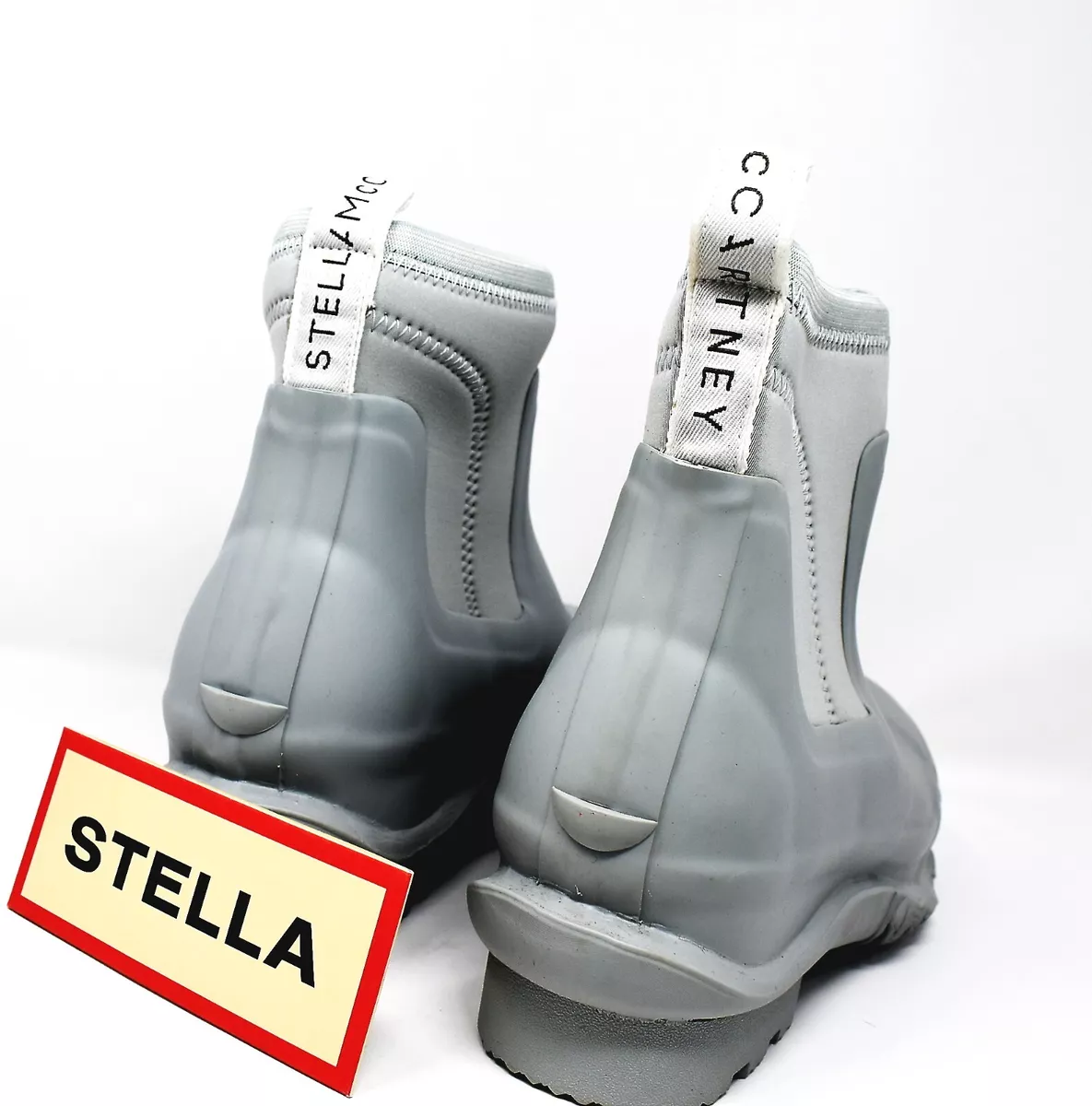 STELLA MCCARTNEY X HUNTER FITZROY GREY SOFT CUFF ANKLE WELLINGTON