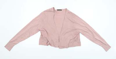Bonmarche Damen Strickjacke rosa V-Ausschnitt Viskosemischung Größe L