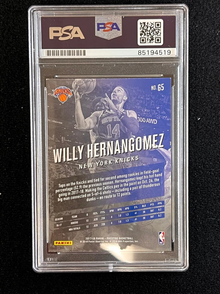 2017-18 Panini Prestige #65 Willy Hernangomez Signed Card AUTO 10 PSA Slabbed Kn - Image 2 of 2