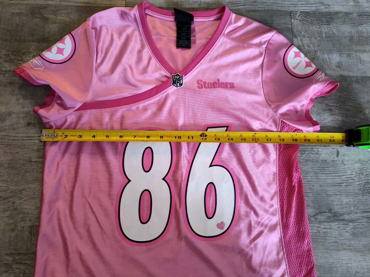Pittsburgh Steelers Pink NFL Reebok Team Apparel Sz L Jersey Hines