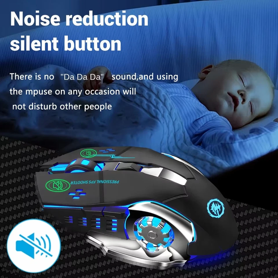 Gaming Maus Kabellos Optische Maus USB 2000 DPI Büro Home Office PC Computer - Bild 2 von 4