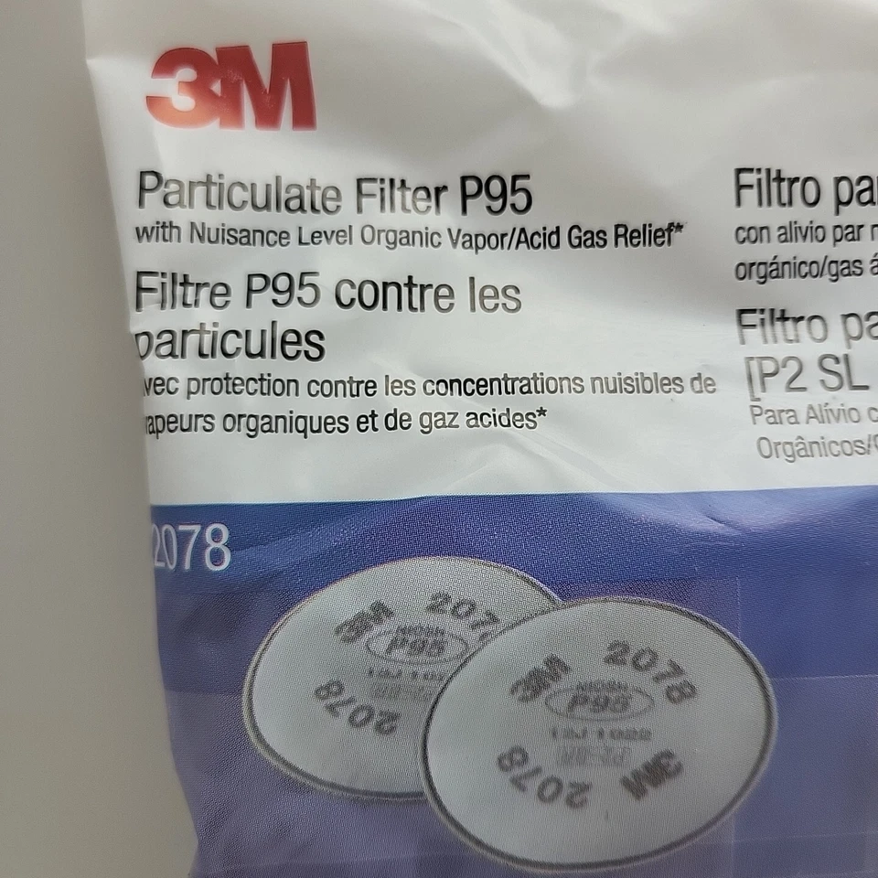 5-2 Pk 3M 2078 P95 Particulate Filter Nuisance Level Organic Vapor/Acid Gas READ - Image 4 of 4