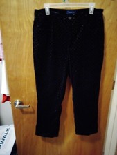 WOMAN'S TALBOTS SIZE 12 HIGH RISE STRAIGHT LEG PANTS ZIP / BUTTON BLACK