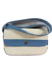 Etienne Aigner Purse Womens FabBlu  Cream Woven Hayday Mini Bag Summer Boho New