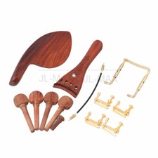 4/4 Violin Parts Rosewood Fittings Pegs Tailpiece ChinrestTuners Endpin Set