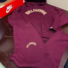 World Vision Mens Maroon Long Sleeve Hoodie And Jogger Sweat Tracksuit Size L