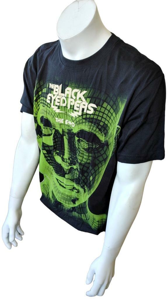 Men's The Black Eyed Peas The End Graphic Black Short Sleeve Shirt